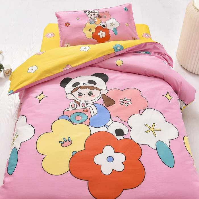 91家纺网 家纺一手货源 找家纺 2025年新款幼儿园全棉被子三件套宝宝入园纯棉六件套被褥午睡被套小女孩