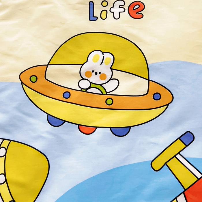 91家纺网 家纺一手货源 找家纺 2025年新款幼儿园全棉被子三件套宝宝入园纯棉六件套被褥午睡被套星际之旅