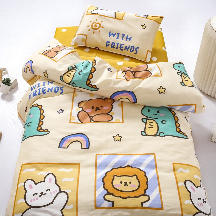 91家纺网 家纺一手货源 找家纺 2025年新款幼儿园全棉被子三件套宝宝入园纯棉六件套被褥午睡被套星空宝贝