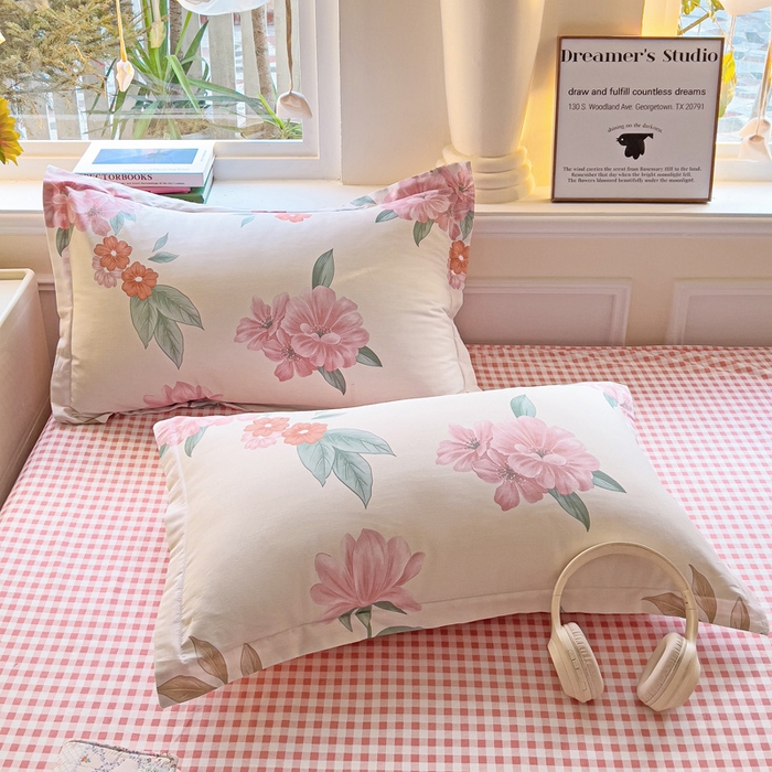 91家纺网 家纺一手货源 找家纺 依庭 2025新款12868全棉纯棉单枕套单品枕套枕套单件 抒情花季