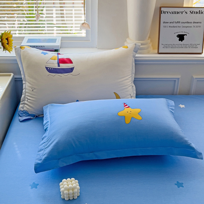 91家纺网 家纺一手货源 找家纺 依庭 2025新款12868全棉纯棉单枕套单品枕套枕套单件 水上乐园