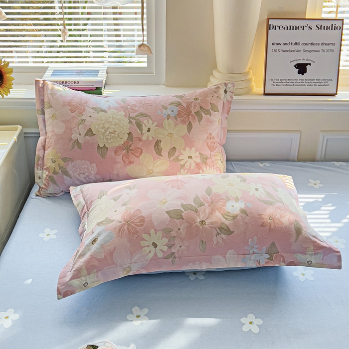 91家纺网 家纺一手货源 找家纺 依庭 2025新款12868全棉纯棉单枕套单品枕套枕套单件 晚色芳莲