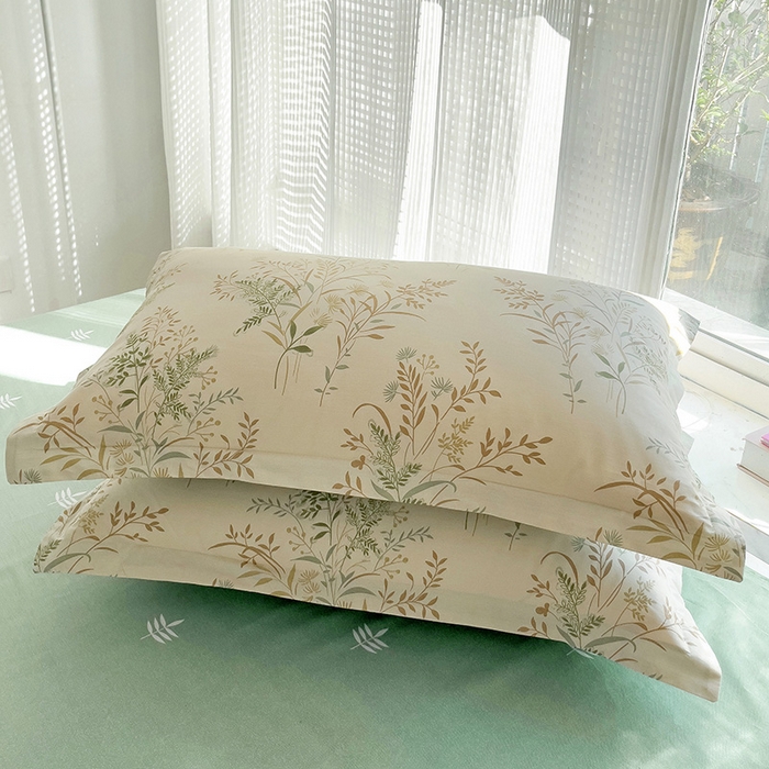 91家纺网 家纺一手货源 找家纺 依庭 2025新款12868全棉纯棉单枕套单品枕套枕套单件 仙草