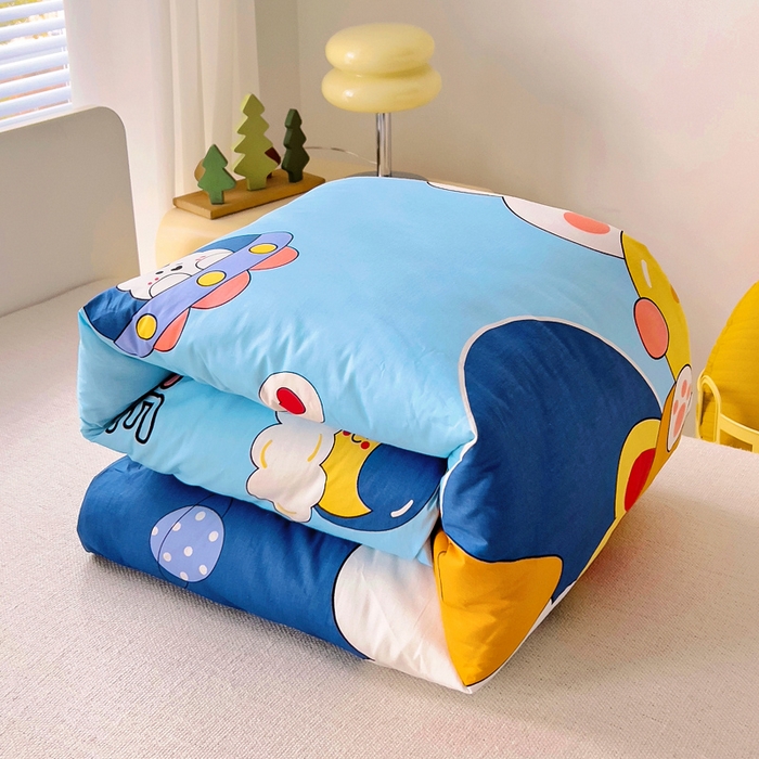 91家纺网 家纺一手货源 找家纺 2025年新款幼儿园全棉被子三件套宝宝入园纯棉六件套被褥午睡被套星空兔