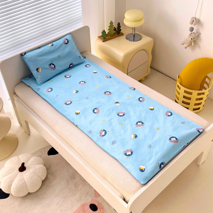 91家纺网 家纺一手货源 找家纺 2025年新款幼儿园全棉被子三件套宝宝入园纯棉六件套被褥午睡被套星空兔