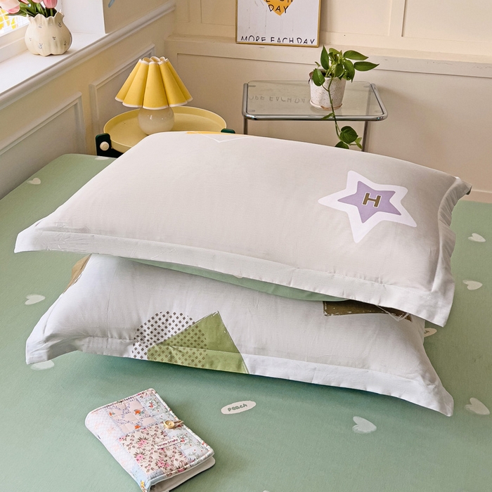 91家纺网 家纺一手货源 找家纺 依庭 2025新款12868全棉纯棉单枕套单品枕套枕套单件 星烁