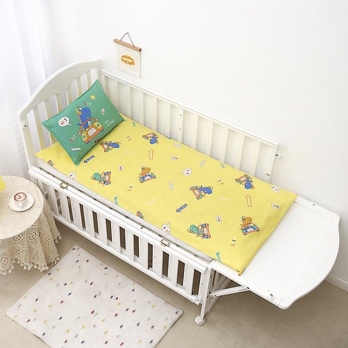 91家纺网 家纺一手货源 找家纺 2025年新款幼儿园全棉被子三件套宝宝入园纯棉六件套被褥午睡被套音乐恐龙