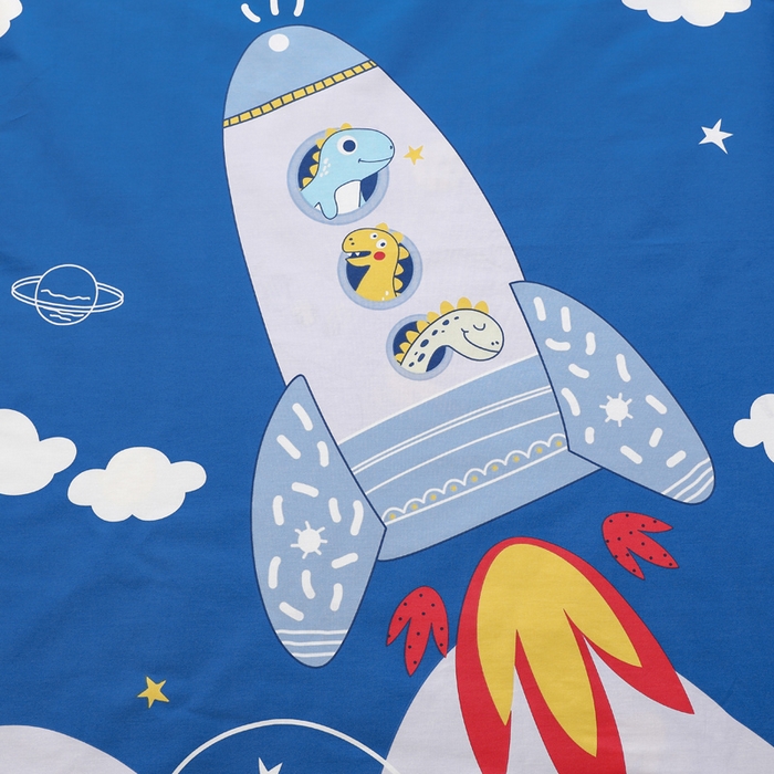 91家纺网 家纺一手货源 找家纺 2025年新款幼儿园全棉被子三件套宝宝入园纯棉六件套被褥午睡被套宇宙飞船