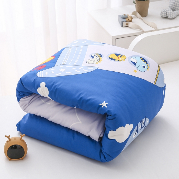 91家纺网 家纺一手货源 找家纺 2025年新款幼儿园全棉被子三件套宝宝入园纯棉六件套被褥午睡被套宇宙飞船