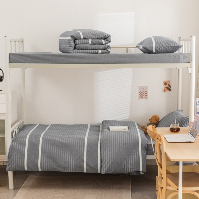 91家纺网 家纺一手货源 找家纺 （总）柠萌家居 2025年新款色织A类学生宿舍床笠三件套床垫套