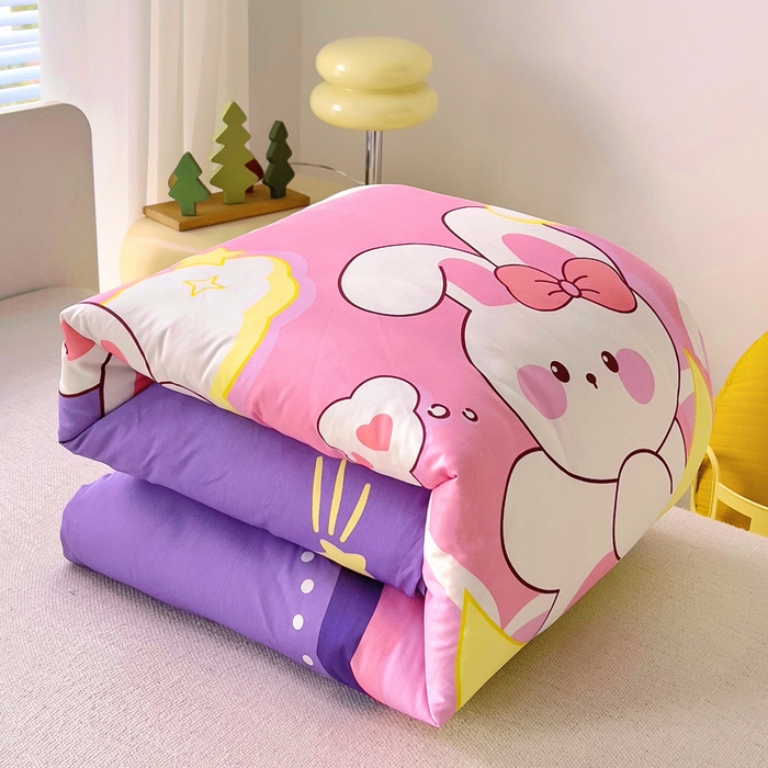 91家纺网 家纺一手货源 找家纺 2025年新款幼儿园全棉被子三件套宝宝入园纯棉六件套被褥午睡被套宇宙小兔