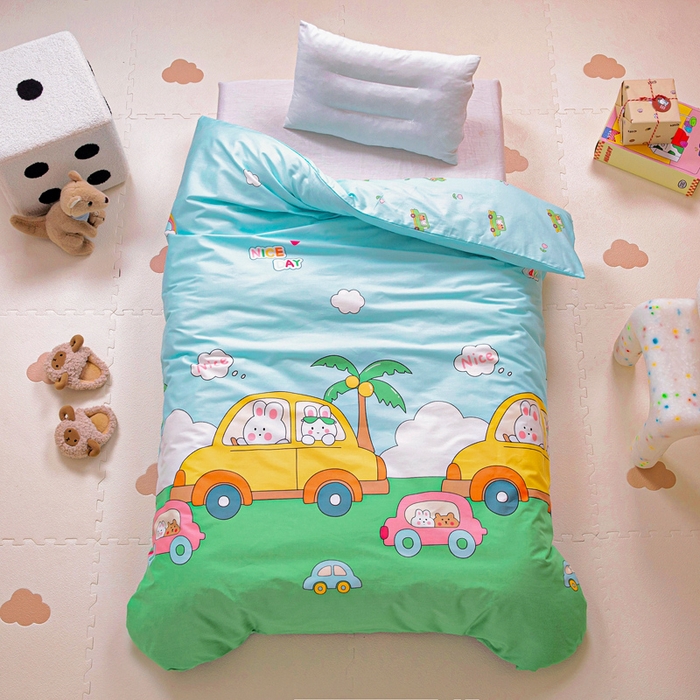 91家纺网 家纺一手货源 找家纺 2025年新款幼儿园全棉被子三件套宝宝入园纯棉六件套被褥午睡被套周末出游