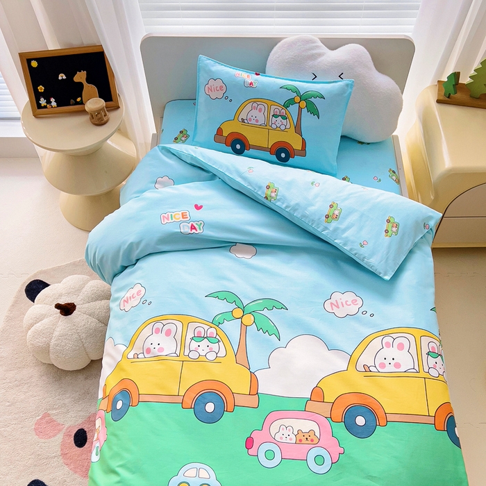 91家纺网 家纺一手货源 找家纺 2025年新款幼儿园全棉被子三件套宝宝入园纯棉六件套被褥午睡被套周末出游