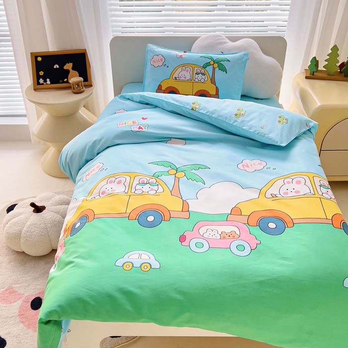 91家纺网 家纺一手货源 找家纺 2025年新款幼儿园全棉被子三件套宝宝入园纯棉六件套被褥午睡被套周末出游