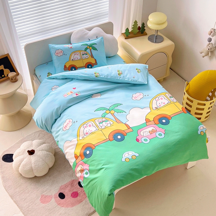 91家纺网 家纺一手货源 找家纺 2025年新款幼儿园全棉被子三件套宝宝入园纯棉六件套被褥午睡被套周末出游