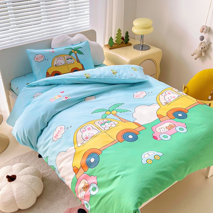 91家纺网 家纺一手货源 找家纺 2025年新款幼儿园全棉被子三件套宝宝入园纯棉六件套被褥午睡被套周末出游