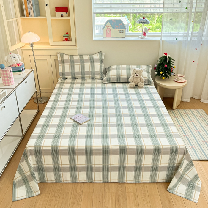 91家纺网 家纺一手货源 找家纺 (总) 菲梵家纺 2024新款学生宿舍单人全棉床单款床笠款三件套