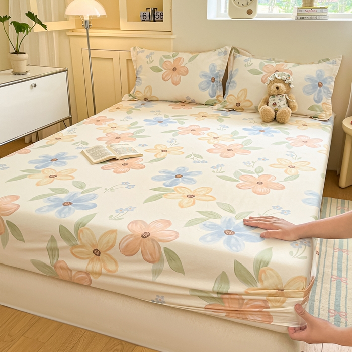 91家纺网 家纺一手货源 找家纺 (总) 菲梵家纺 2024新款学生宿舍单人全棉床单款床笠款三件套