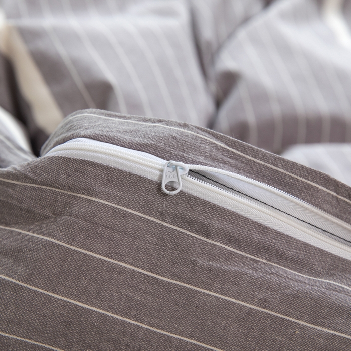 91家纺网 家纺一手货源 找家纺 柠萌家居 2025年新款色织A类学生宿舍床笠三件套床垫套 宽双线冷灰