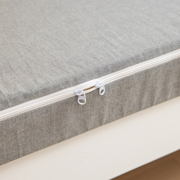 91家纺网 家纺一手货源 找家纺 柠萌家居 2025年新款色织A类学生宿舍床笠三件套床垫套 宽双线冷灰