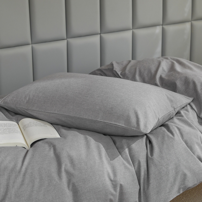 91家纺网 家纺一手货源 找家纺 柠萌家居 2025年新款色织A类学生宿舍床笠三件套床垫套 冷灰