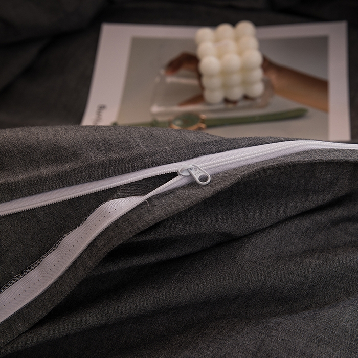 91家纺网 家纺一手货源 找家纺 柠萌家居 2025年新款色织A类学生宿舍床笠三件套床垫套 深灰