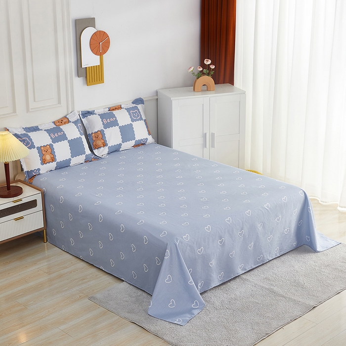 91家纺网 家纺一手货源 找家纺 依庭2025新款12868全棉纯棉单床单单品床单床单单件 笑脸草莓