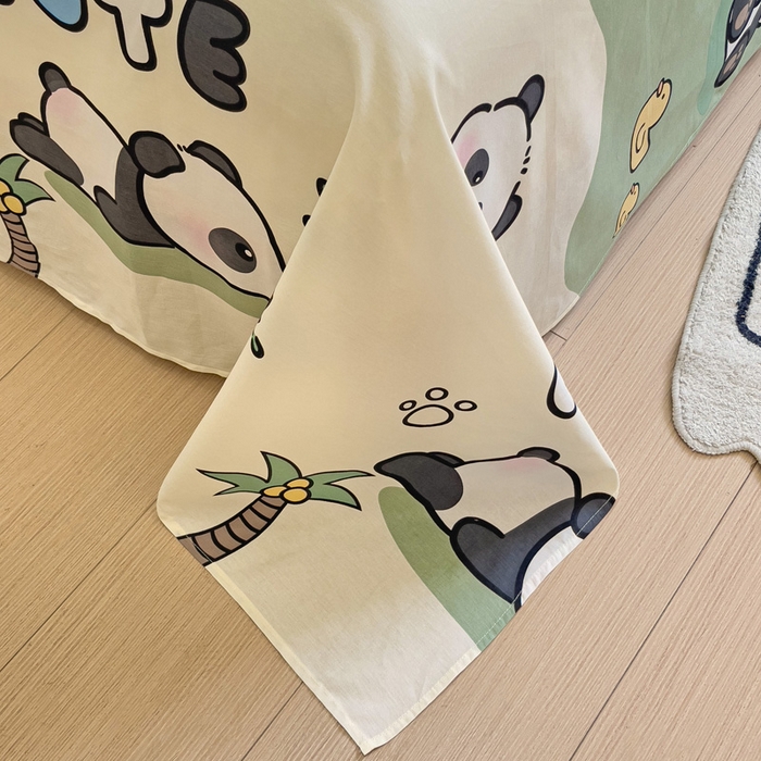 91家纺网 家纺一手货源 找家纺 依庭2025新款12868全棉纯棉单床单单品床单床单单件 熊猫乐园