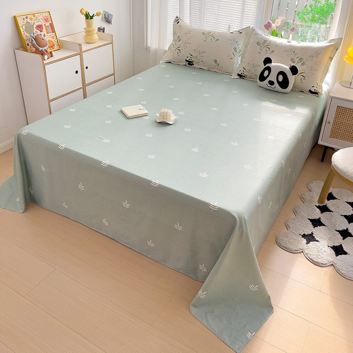 91家纺网 家纺一手货源 找家纺 依庭2025新款12868全棉纯棉单床单单品床单床单单件 熊猫戏水