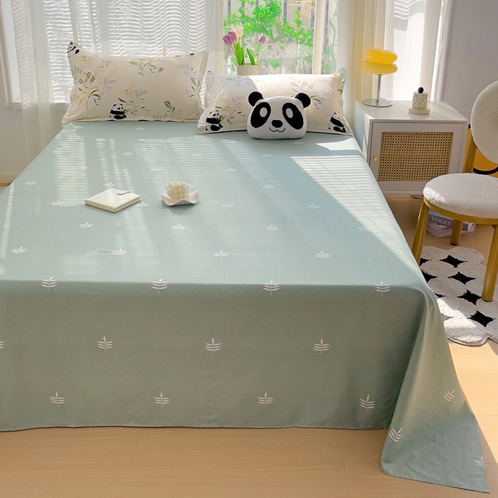 91家纺网 家纺一手货源 找家纺 依庭2025新款12868全棉纯棉单床单单品床单床单单件 熊猫戏水