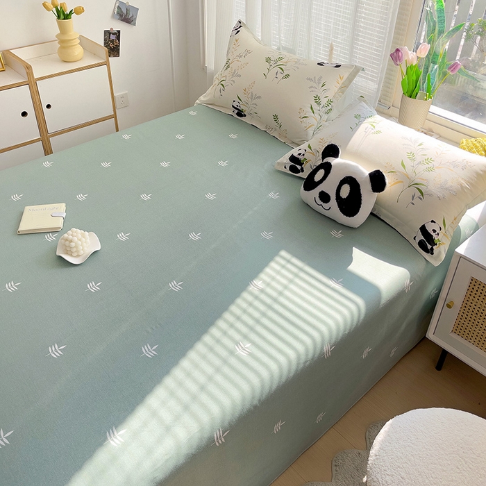 91家纺网 家纺一手货源 找家纺 依庭2025新款12868全棉纯棉单床单单品床单床单单件 熊猫戏水