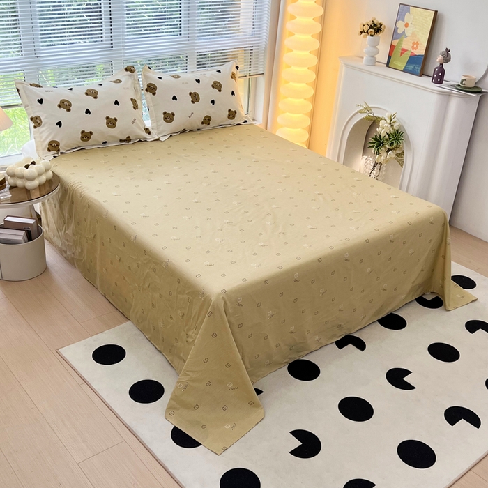 91家纺网 家纺一手货源 找家纺 依庭2025新款12868全棉纯棉单床单单品床单床单单件 熊猫仔仔