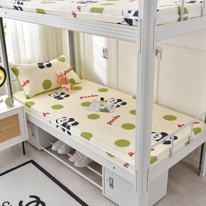 91家纺网 家纺一手货源 找家纺 （总）斯尔顿 2025新款13070全棉纯棉印花学生宿舍上下铺套件-第一批单品床垫套床垫套单件