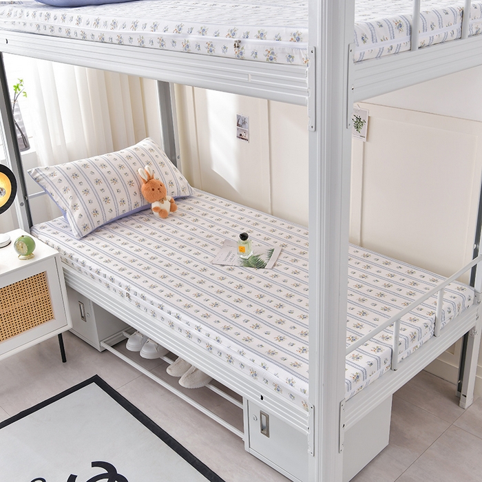 91家纺网 家纺一手货源 找家纺 （总）斯尔顿 2025新款13070全棉纯棉印花学生宿舍上下铺套件-第一批单品床垫套床垫套单件