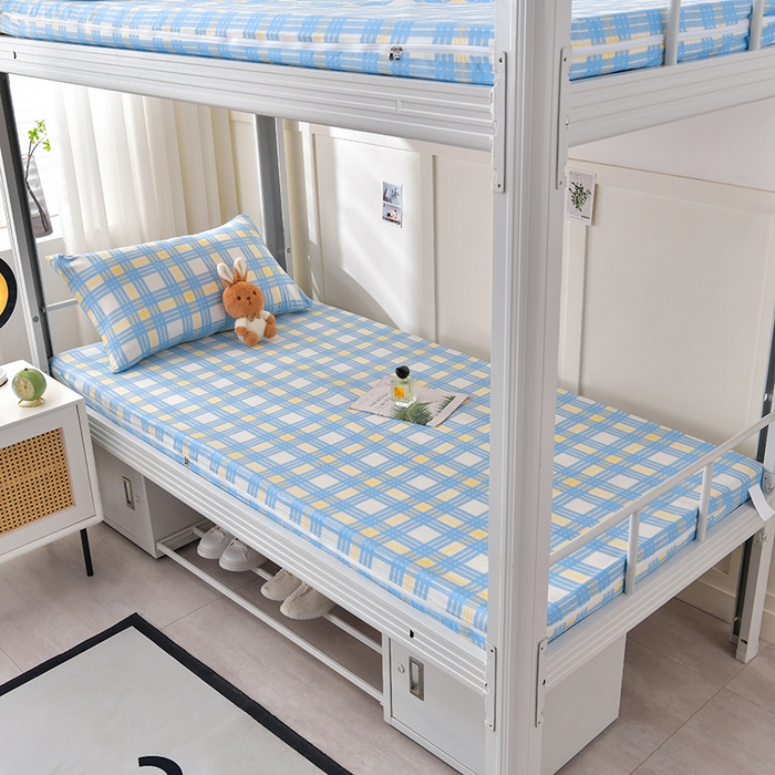 91家纺网 家纺一手货源 找家纺 （总）斯尔顿 2025新款13070全棉纯棉印花学生宿舍上下铺套件-第一批单品床垫套床垫套单件