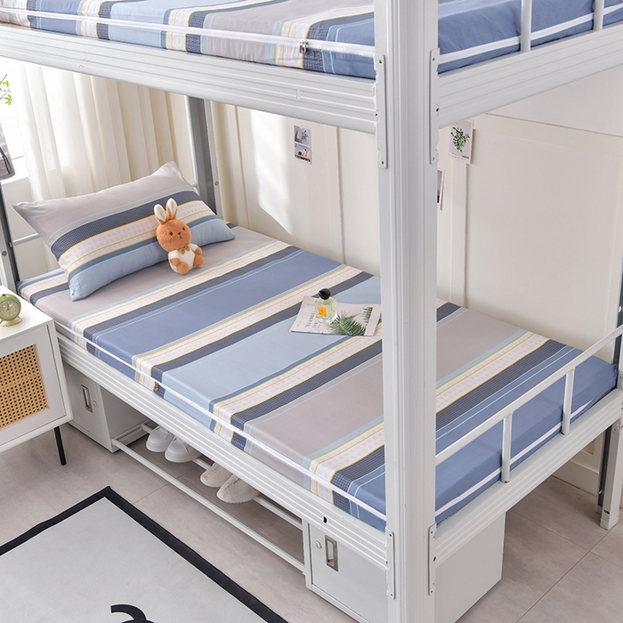 91家纺网 家纺一手货源 找家纺 （总）斯尔顿 2025新款13070全棉纯棉印花学生宿舍上下铺套件-第一批单品床垫套床垫套单件