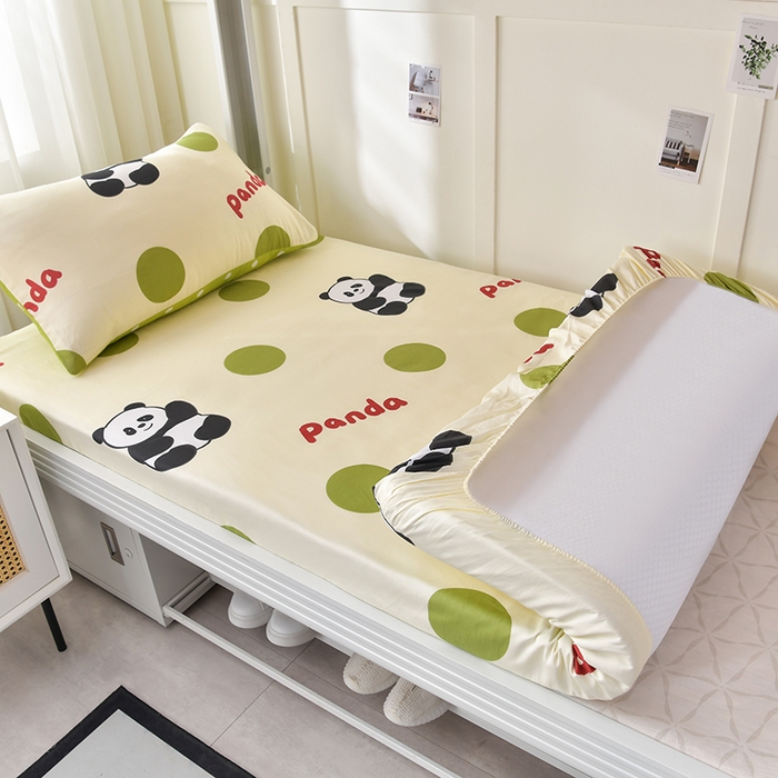 91家纺网 家纺一手货源 找家纺 （总）斯尔顿 2025新款13070全棉纯棉印花学生宿舍上下铺套件-第一批单品床笠单件单床笠