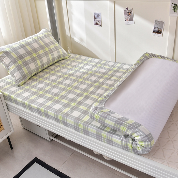 91家纺网 家纺一手货源 找家纺 （总）斯尔顿 2025新款13070全棉纯棉印花学生宿舍上下铺套件-第一批单品床笠单件单床笠