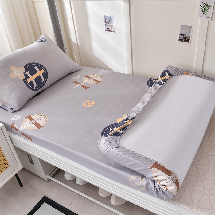 91家纺网 家纺一手货源 找家纺 （总）斯尔顿 2025新款13070全棉纯棉印花学生宿舍上下铺套件-第一批单品床笠单件单床笠