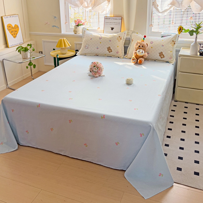 91家纺网 家纺一手货源 找家纺 依庭2025新款12868全棉纯棉单床单单品床单床单单件 芋泥小狗