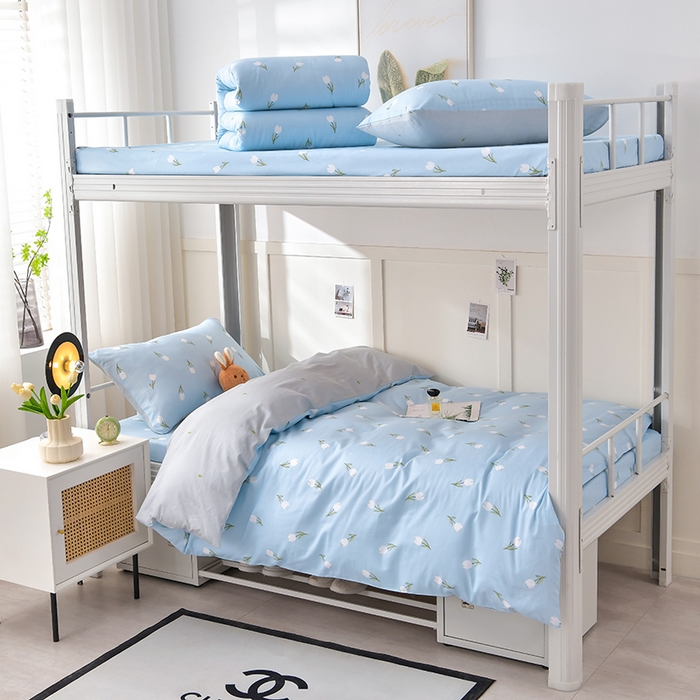 91家纺网 家纺一手货源 找家纺 （总）斯尔顿 2025新款13070全棉纯棉印花学生宿舍上下铺三件套-第一批