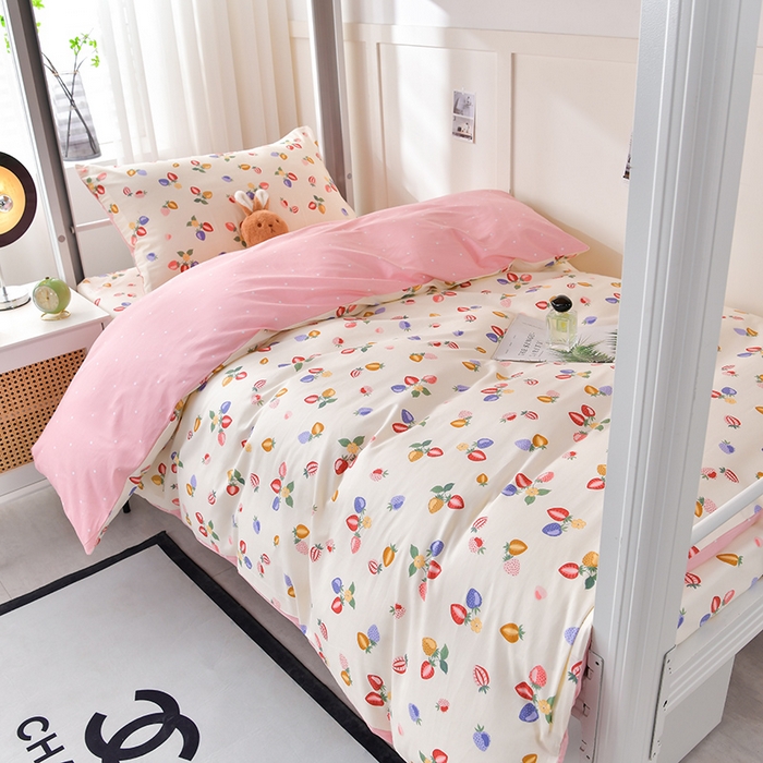 91家纺网 家纺一手货源 找家纺 （总）斯尔顿 2025新款13070全棉纯棉印花学生宿舍上下铺三件套-第一批