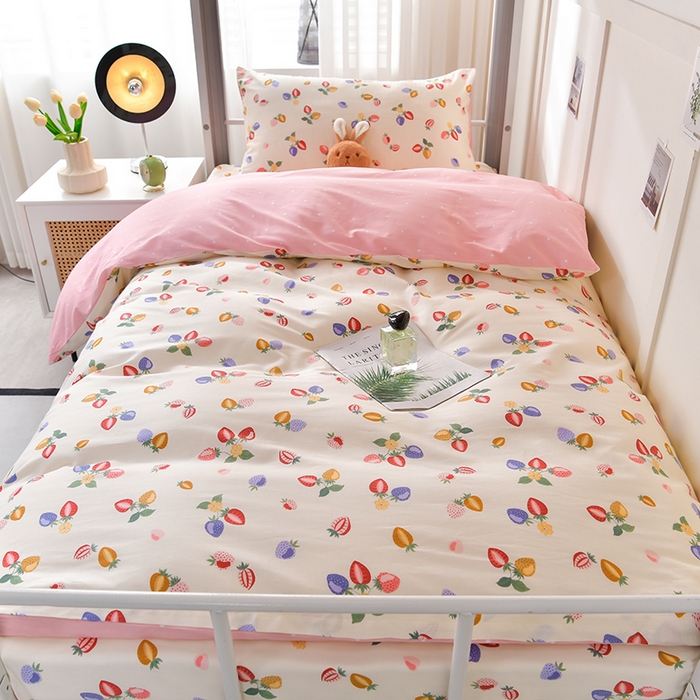 91家纺网 家纺一手货源 找家纺 （总）斯尔顿 2025新款13070全棉纯棉印花学生宿舍上下铺三件套-第一批