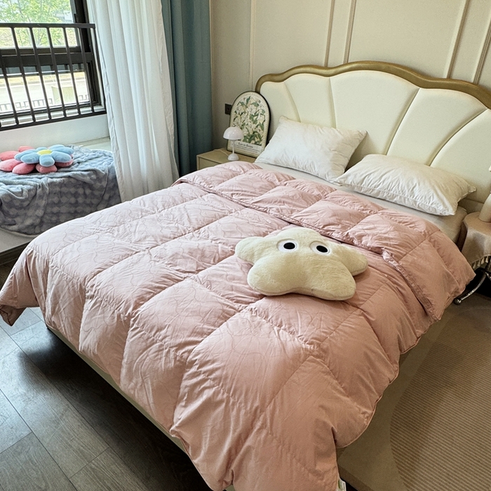 91家纺网 家纺一手货源 找家纺 （总）静若居羽绒被壳 2025新款全棉双层静音羽绒被壳自充绒羽绒被壳-波浪花