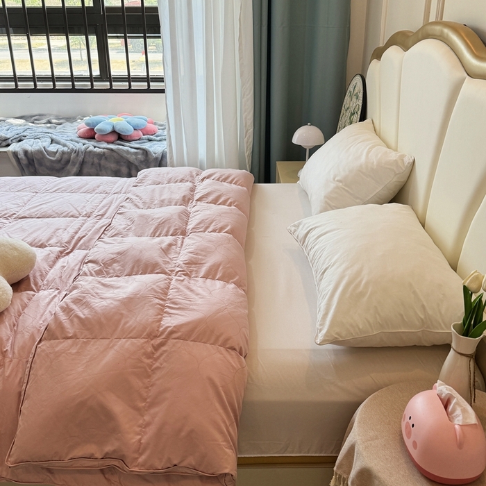 91家纺网 家纺一手货源 找家纺 （总）静若居羽绒被壳 2025新款全棉双层静音羽绒被壳自充绒羽绒被壳-波浪花