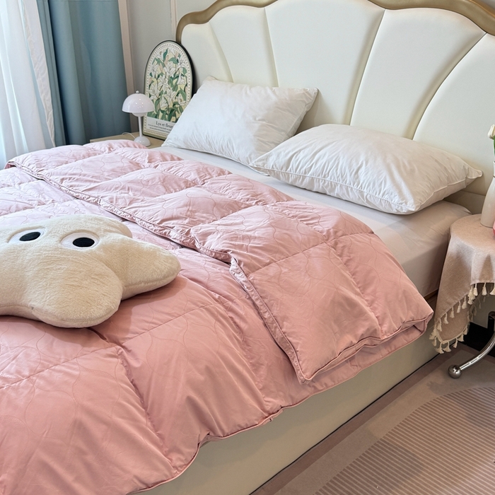 91家纺网 家纺一手货源 找家纺 （总）静若居羽绒被壳 2025新款全棉双层静音羽绒被壳自充绒羽绒被壳-波浪花