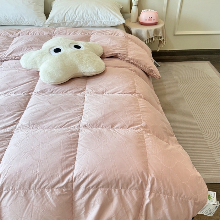 91家纺网 家纺一手货源 找家纺 （总）静若居羽绒被壳 2025新款全棉双层静音羽绒被壳自充绒羽绒被壳-波浪花