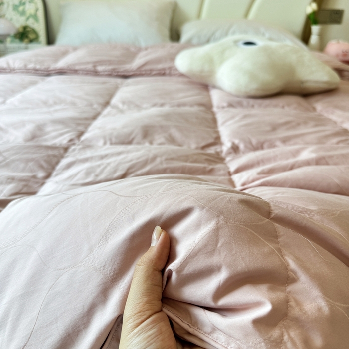 91家纺网 家纺一手货源 找家纺 （总）静若居羽绒被壳 2025新款全棉双层静音羽绒被壳自充绒羽绒被壳-波浪花