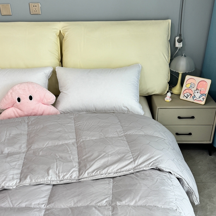 91家纺网 家纺一手货源 找家纺 静若居羽绒被壳 2025新款全棉双层静音羽绒被壳自充绒羽绒被壳-波浪花 波浪花-高级灰