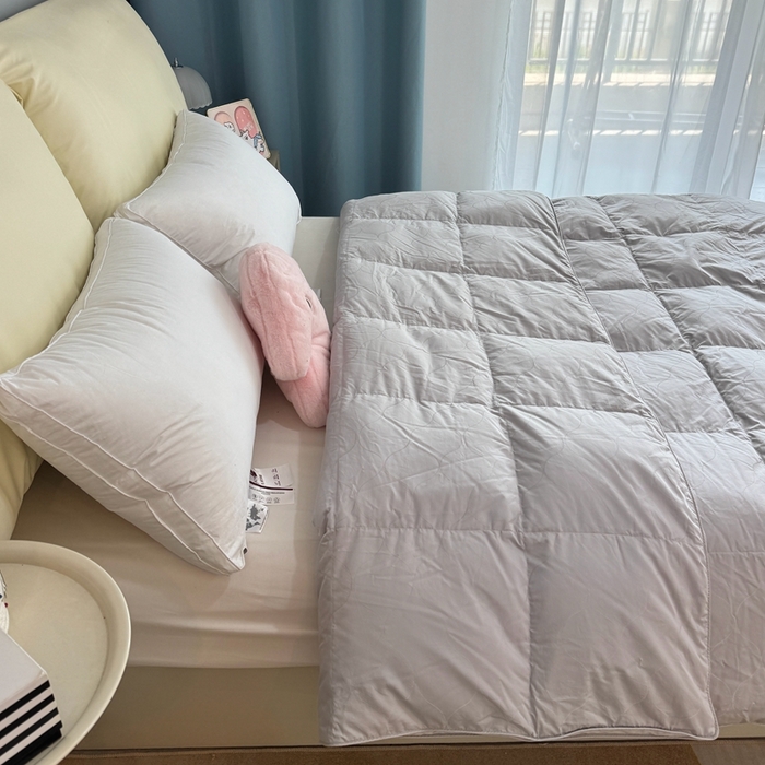 91家纺网 家纺一手货源 找家纺 静若居羽绒被壳 2025新款全棉双层静音羽绒被壳自充绒羽绒被壳-波浪花 波浪花-高级灰